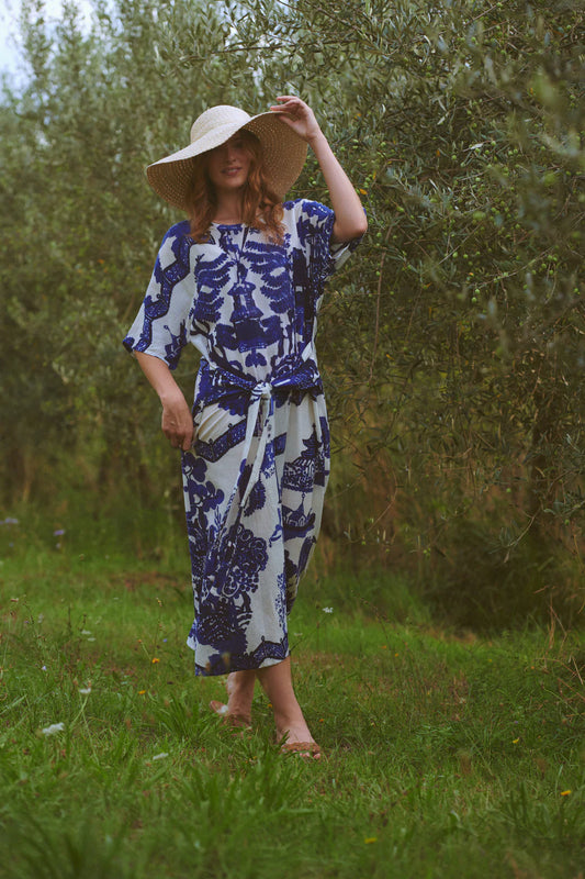 Giant Willow Blue Obi Dress - S/M