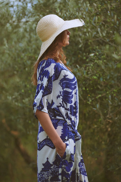 Giant Willow Blue Obi Dress - S/M
