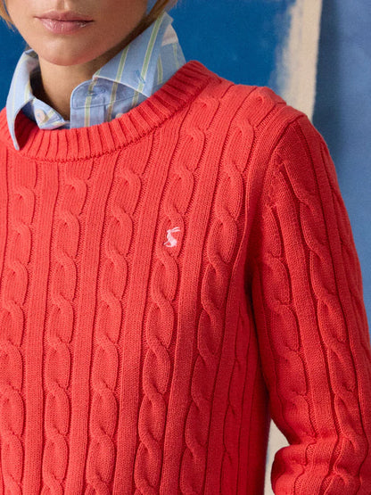 Classic Cable Cotton Crew Neck Jumper