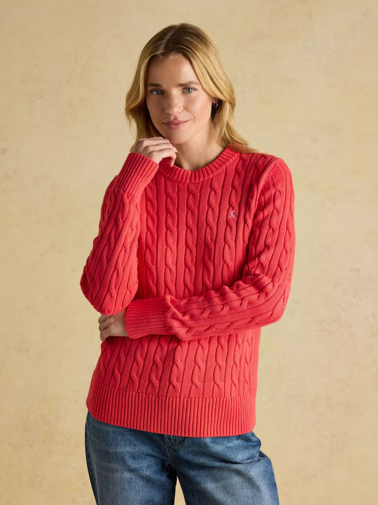 Classic Cable Cotton Crew Neck Jumper