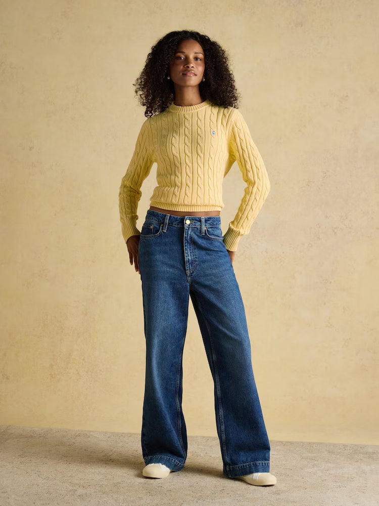 Classic Cable Cotton Crew Neck Jumper