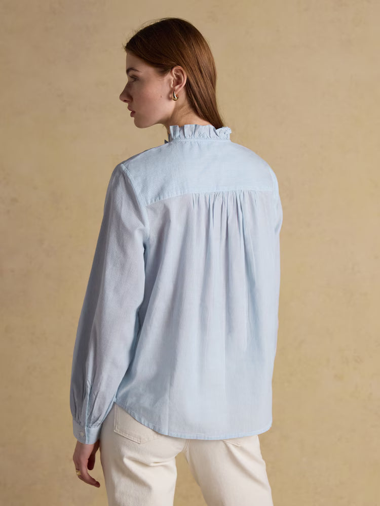 Melanie Long Sleeve Blouse with Ruffle Neck