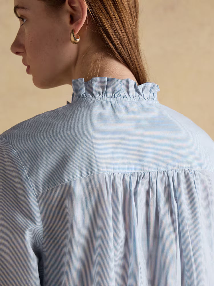 Melanie Long Sleeve Blouse with Ruffle Neck