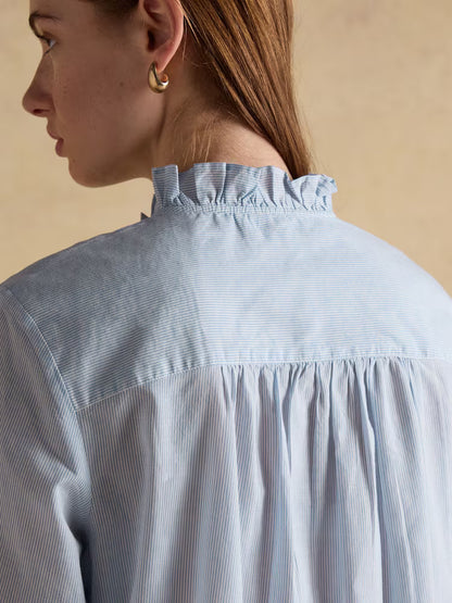 Melanie Long Sleeve Blouse with Ruffle Neck