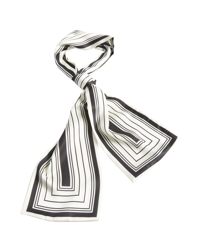 Isla Stripe Scarf Black