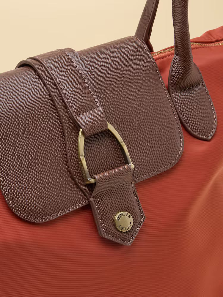Edie Rust Orange Zip Top Shopper Bag