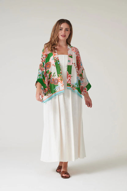Kitsch Bouquet Green Kimono