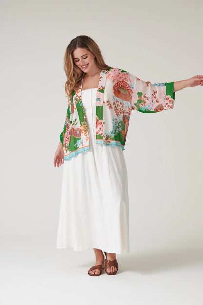 Kitsch Bouquet Green Kimono