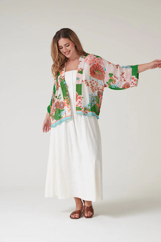Kitsch Bouquet Green Kimono
