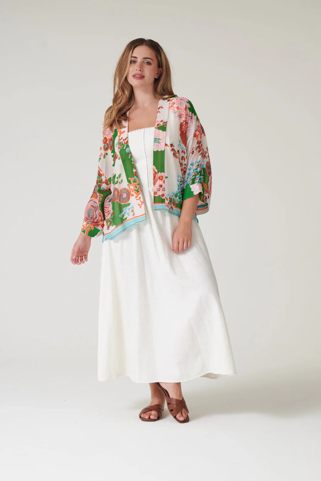 Kitsch Bouquet Green Kimono