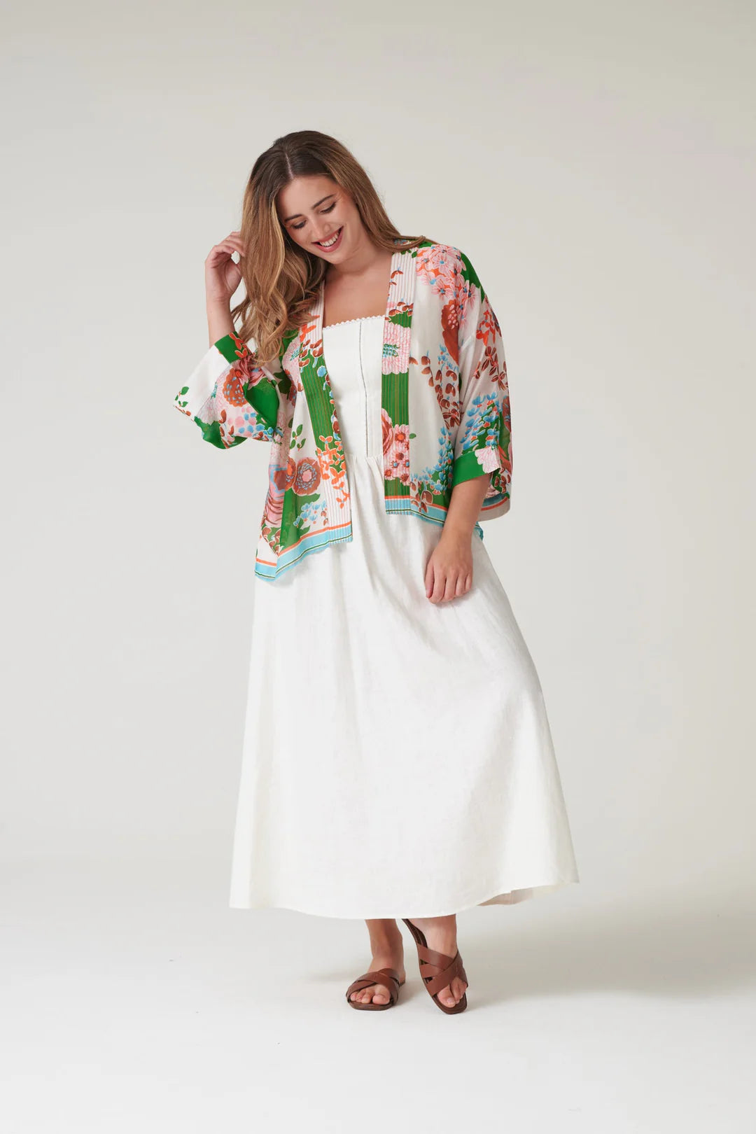 Kitsch Bouquet Green Kimono