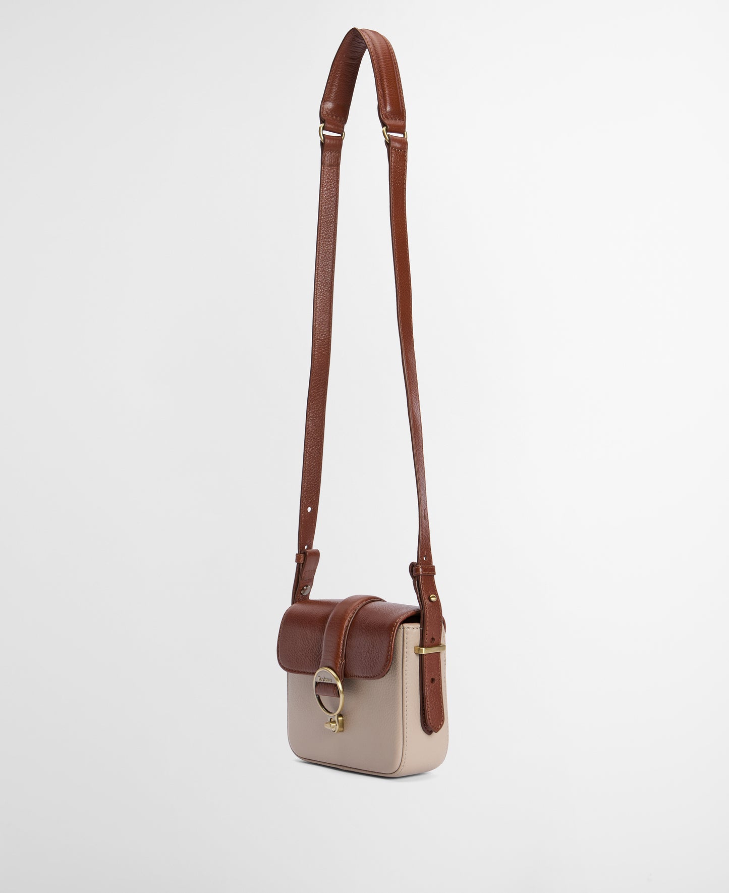 Mini Rosa Leather Crossbody Bag - Pebbled Pink/Brown