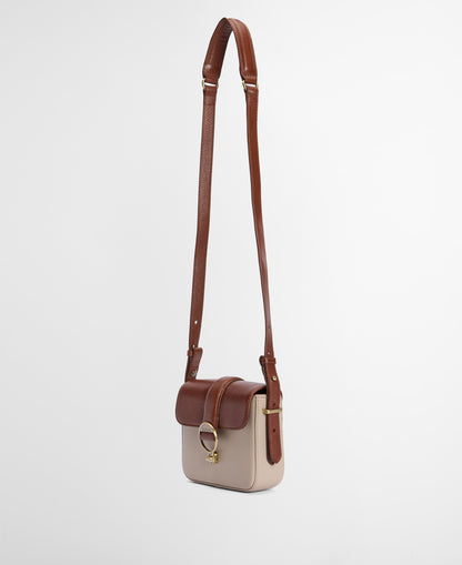 Mini Rosa Leather Crossbody Bag - Pebbled Pink/Brown