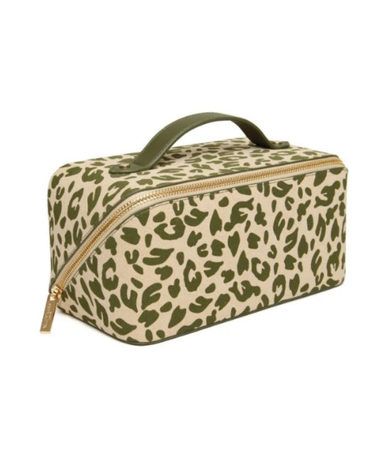 Olive Leopard - Train Case
