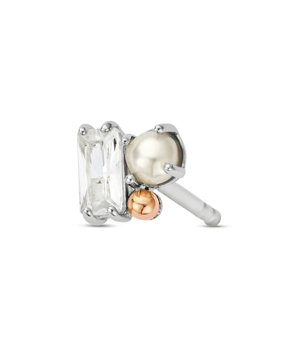 Nature's Wonder Sterling Silver Beachcomber Cluster Stud Earrings