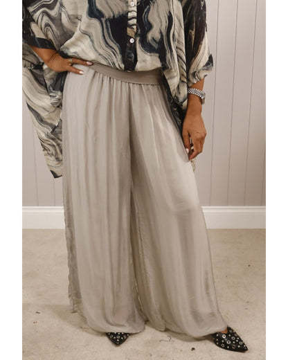 Silk Fold Over Band Trouser
