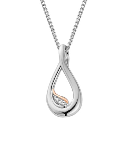 Past Present Future  Sterling Silver Twist Pendant with Topaz