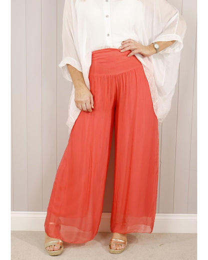 Silk Fold Over Band Trouser