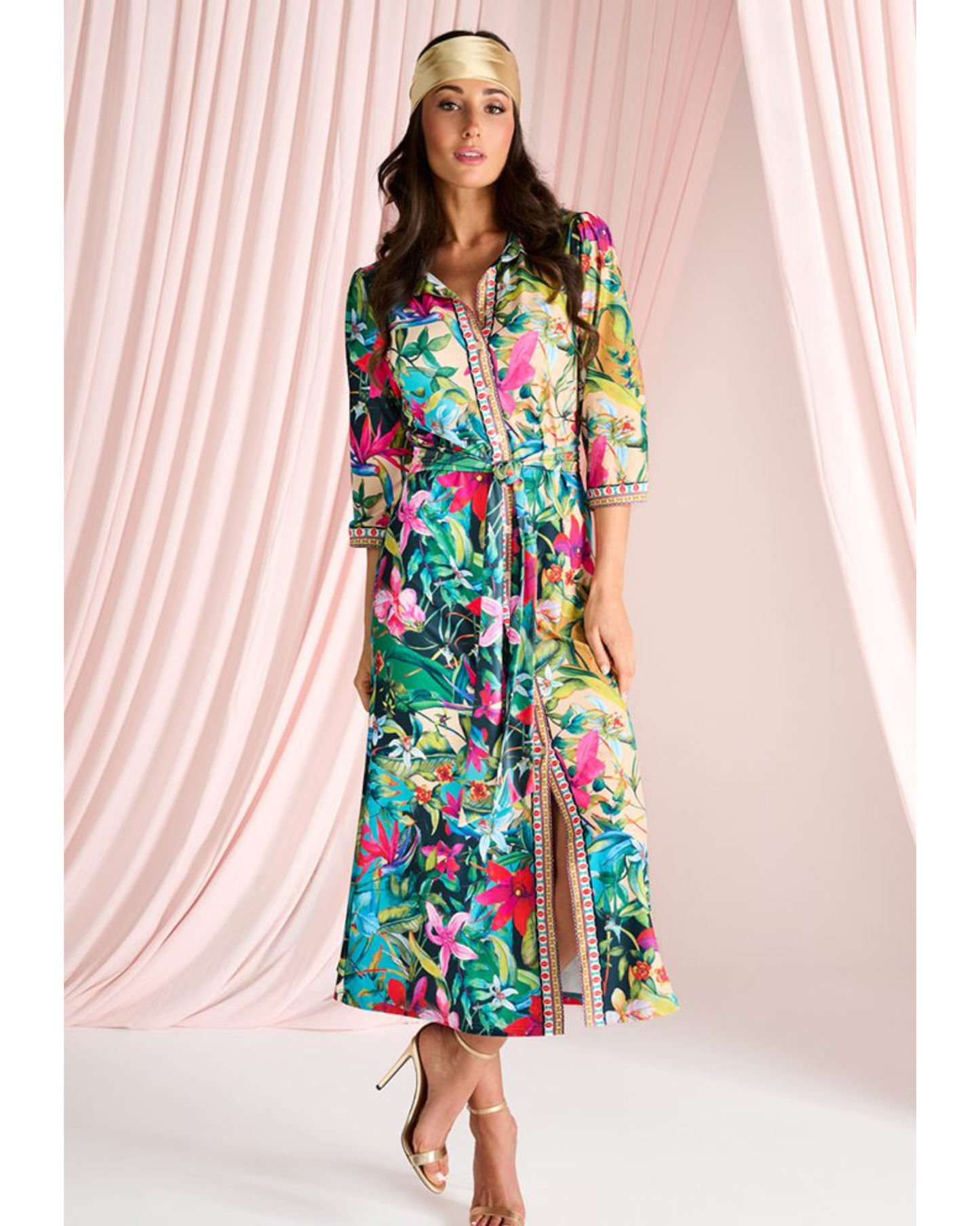 Tropical Print Maxi Dress