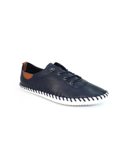 St Ives Leather Plimsoll
