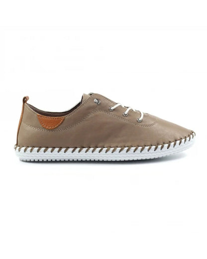 St Ives Leather Plimsoll