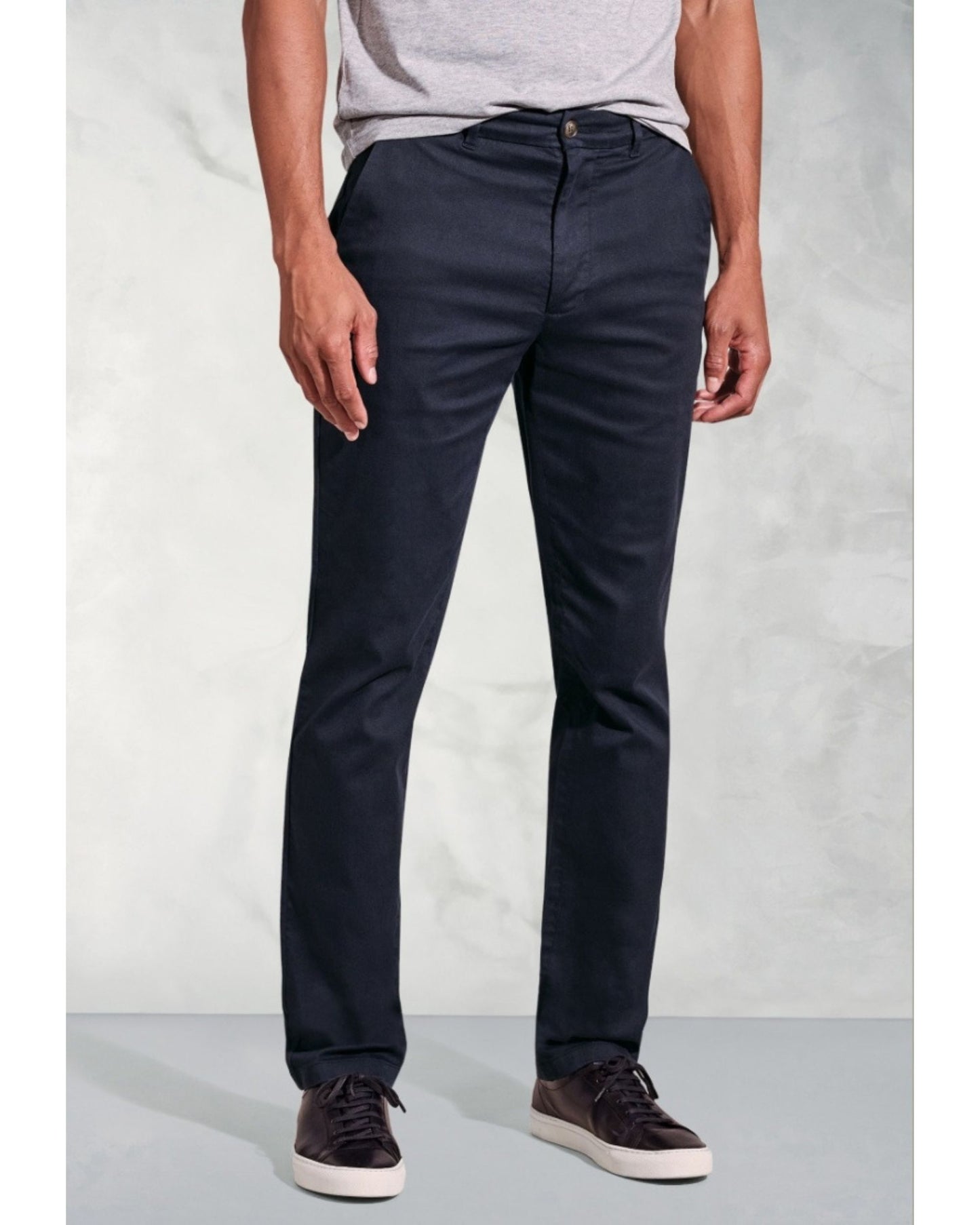 Tailored Fit Holland Navy Cotton Stretch Trousers