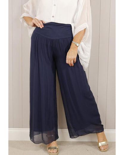 Silk Fold Over Band Trouser