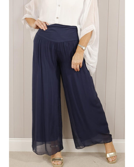 Silk Fold Over Band Trouser