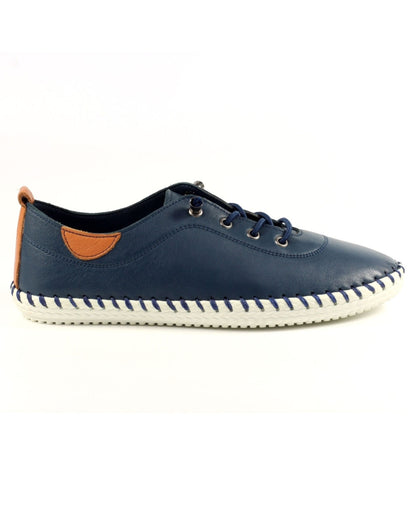 St Ives Leather Plimsoll