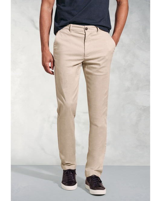 Tailored Fit Holland Stone Cotton Stretch Trousers