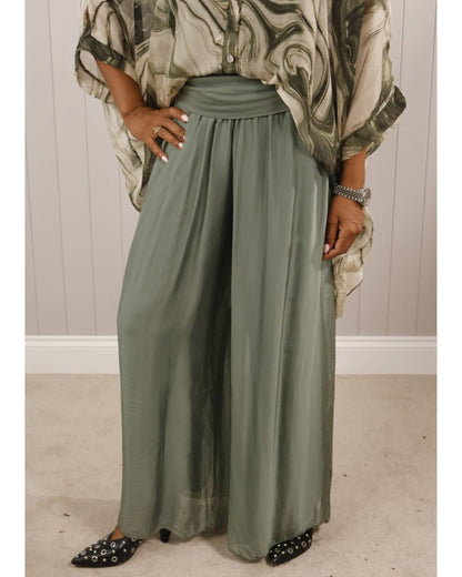 Silk Fold Over Band Trouser