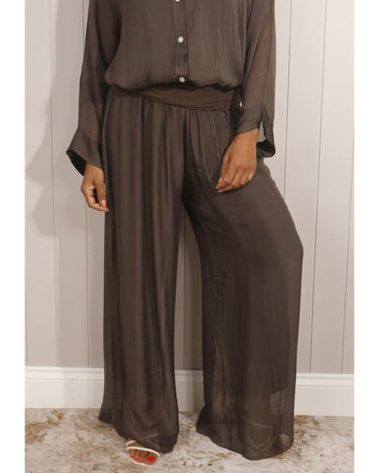 Silk Fold Over Band Trouser