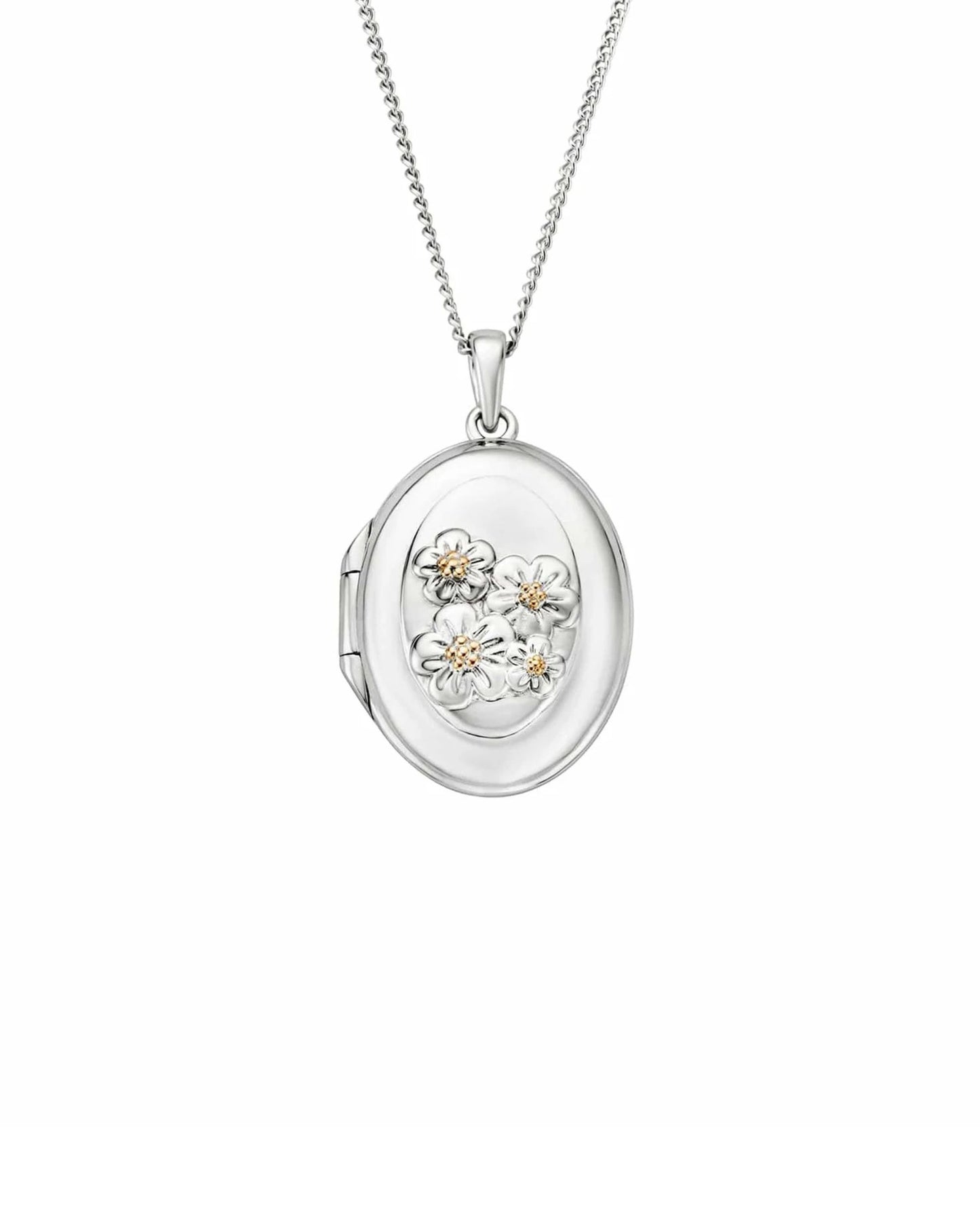 Nature's Wonder Sterling Silver Forget-Me-Not Locket