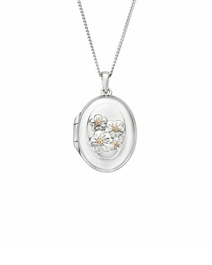 Nature's Wonder Sterling Silver Forget-Me-Not Locket