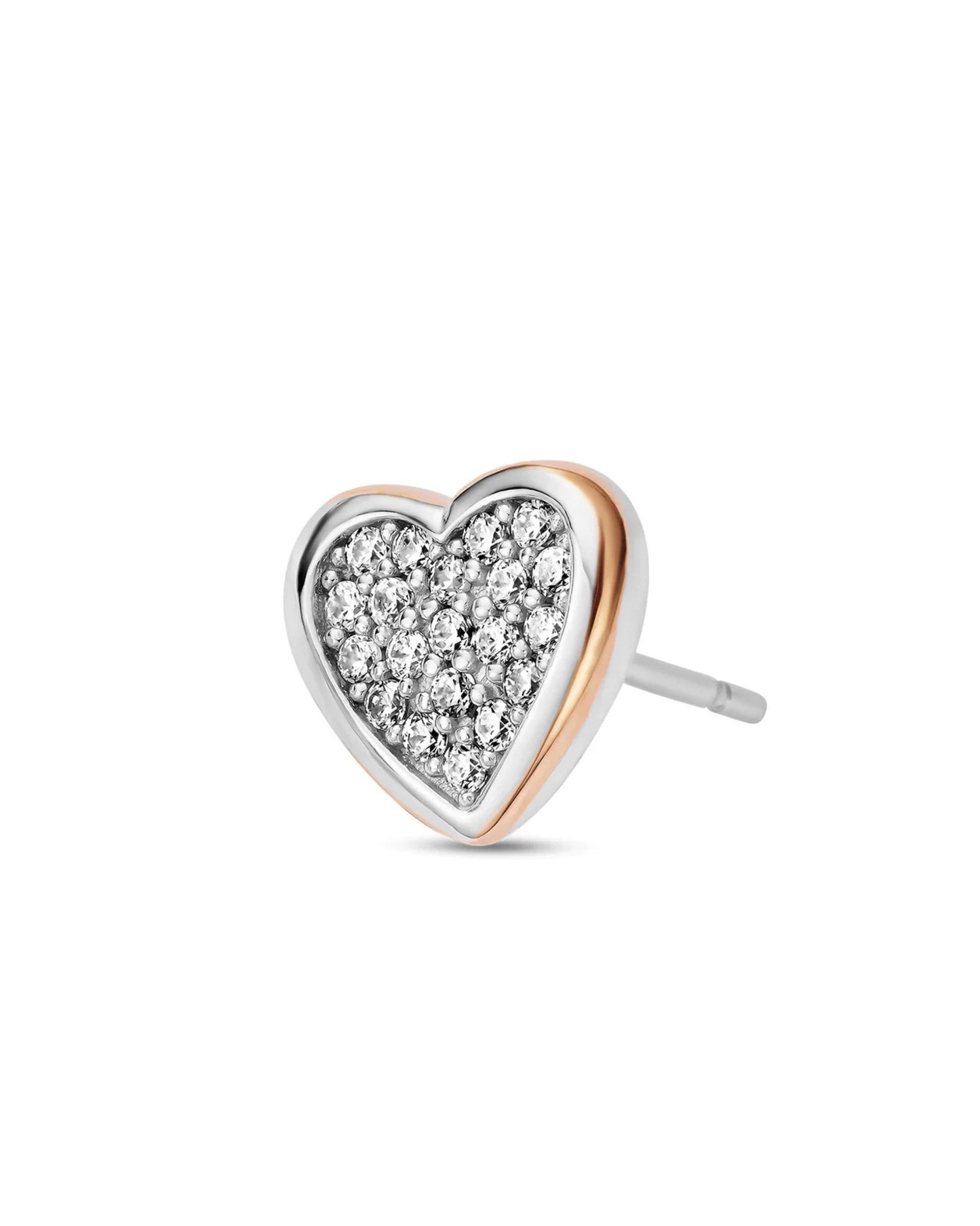 Forever Yours Sterling Silver Love Heart Earrings with Swarovski Zirco