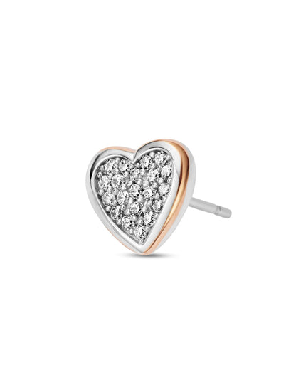 Forever Yours Sterling Silver Love Heart Earrings with Swarovski Zirco
