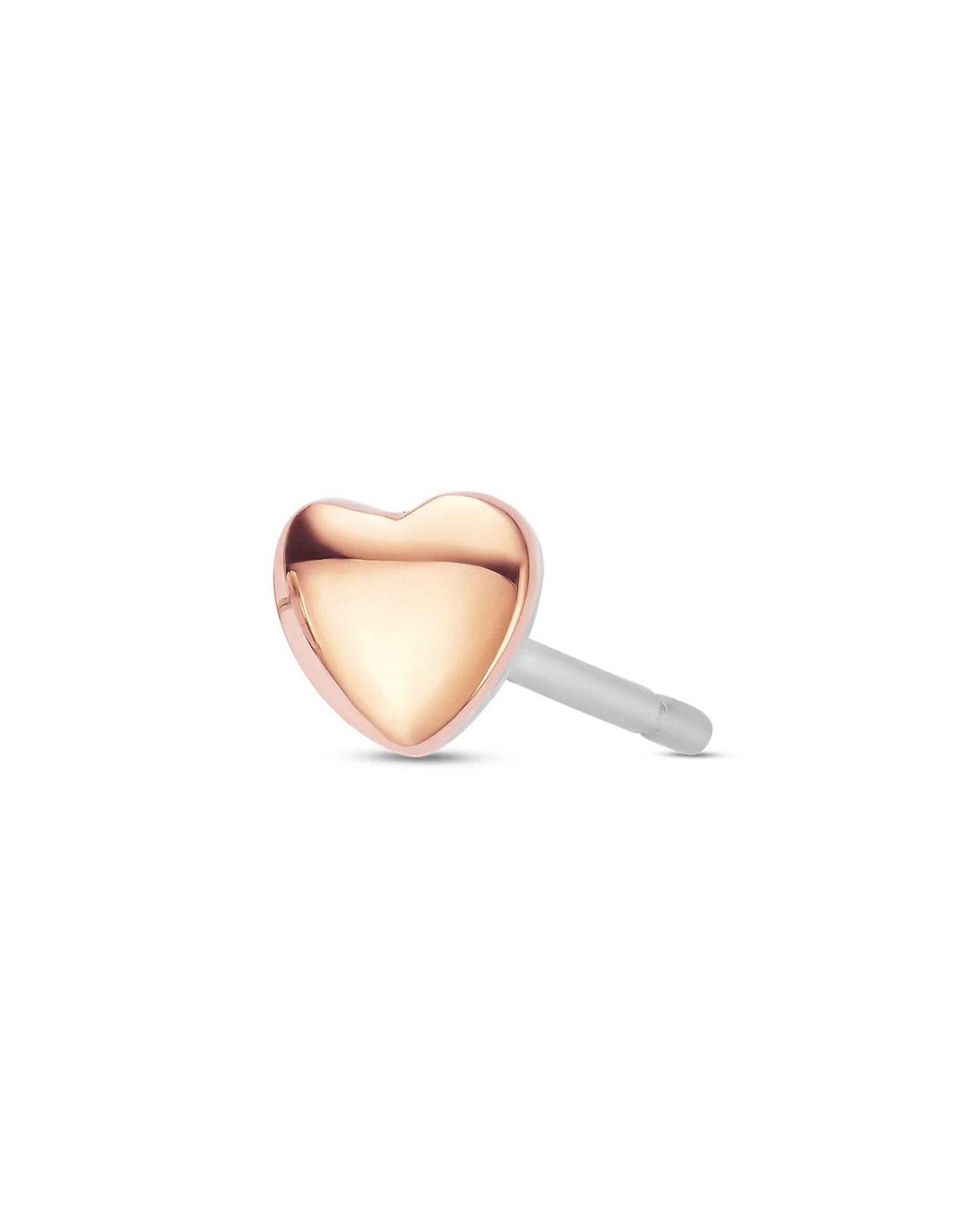 Forever Yours Sterling Silver & 9ct Rose Gold Love Heart Stud Earrings