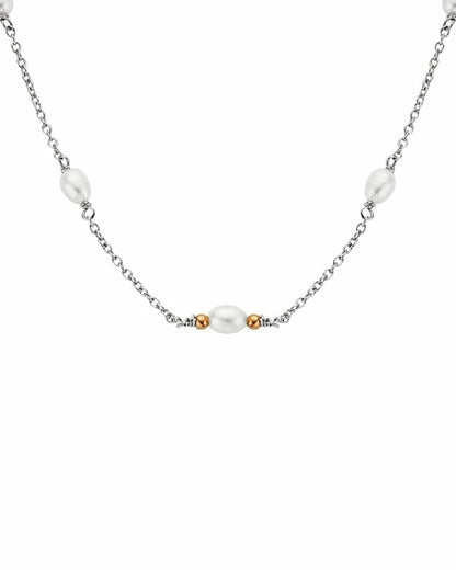 Nature's Wonder Sterling Silver Beachcomber Choker with Pearls