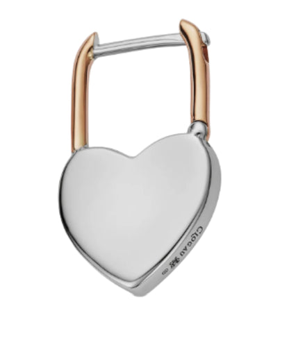 Cariad Sterling Silver Padlock Hoop Earrings