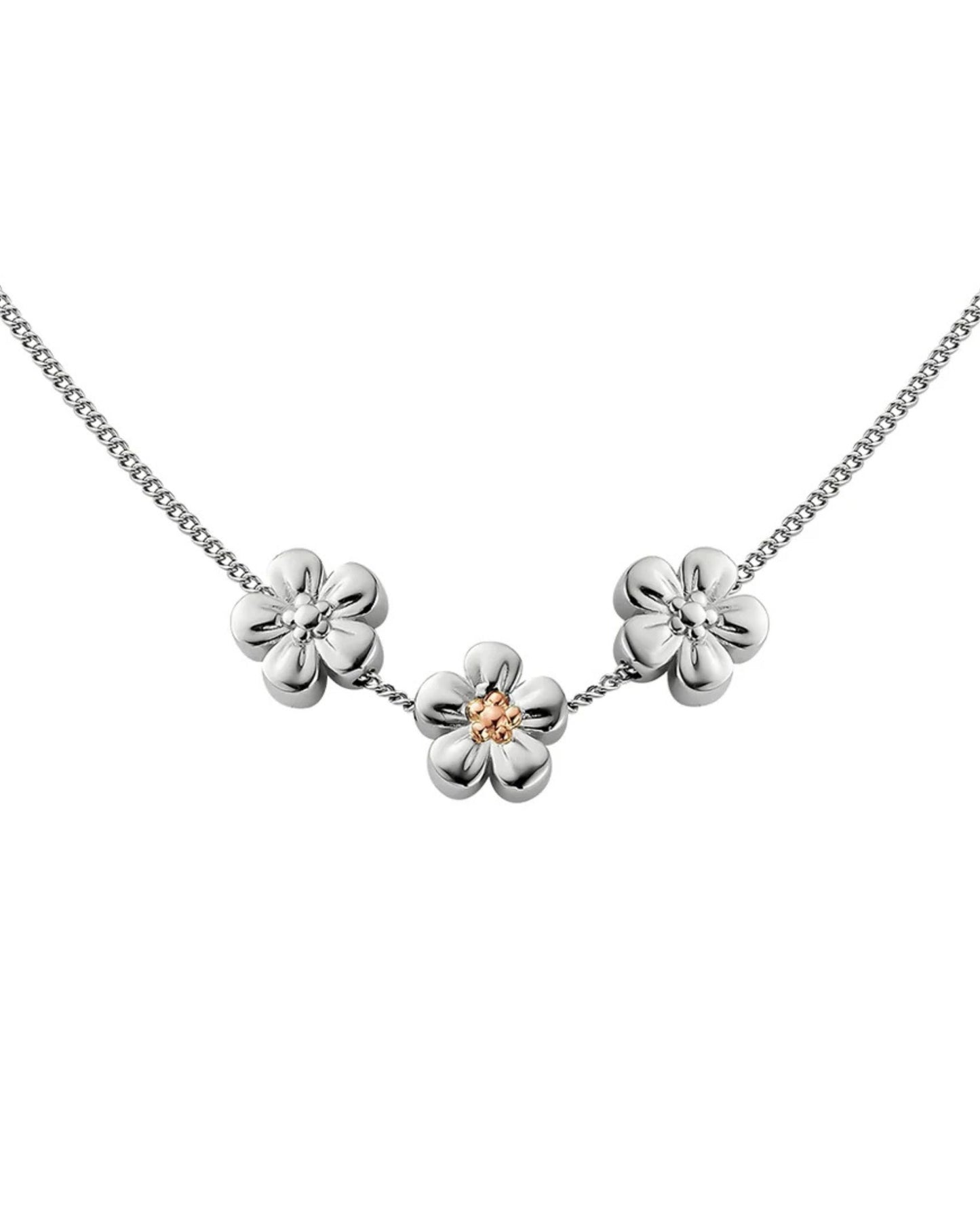 Nature's Wonder Sterling Silver Forget-Me-Not Adjustable Necklace