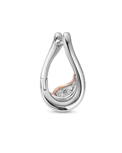 Past Present Future Sterling Silver Twist Hoop Earrings with Topaz