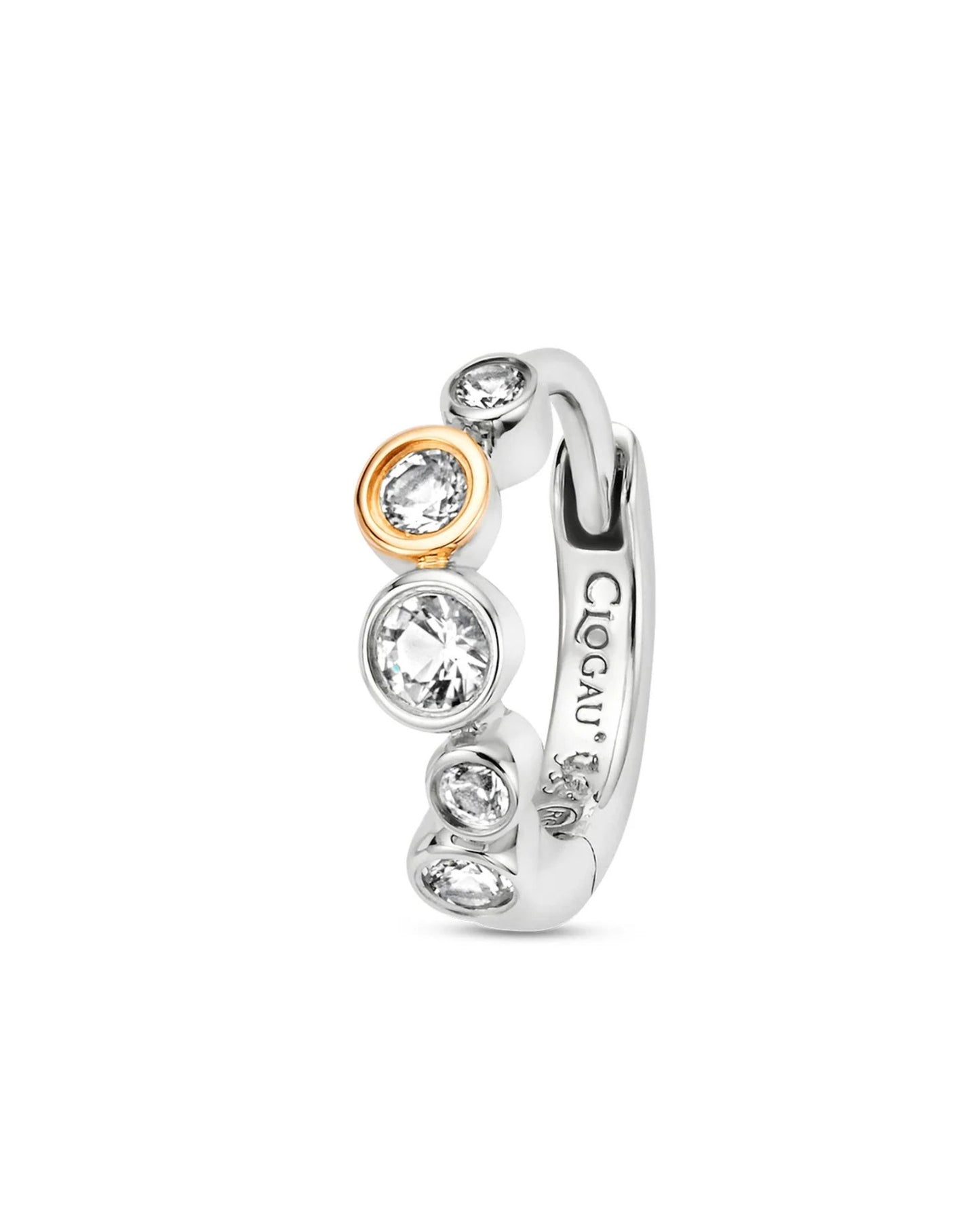 Celebration Sterling Silver Huggie Hoop Earrings with Topaz