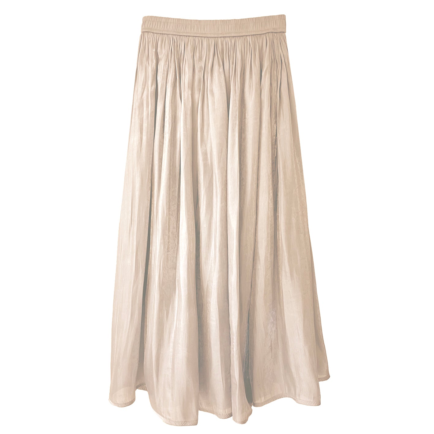 Shimmer Silk Pleat Skirt in Cream - Large