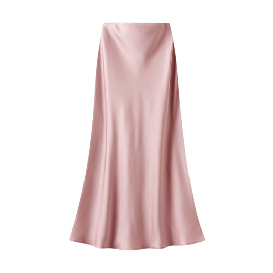 Satin Slip Skirt in Pink -  Small