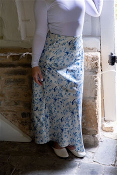 Satin slip skirt in toile de jouy - Small