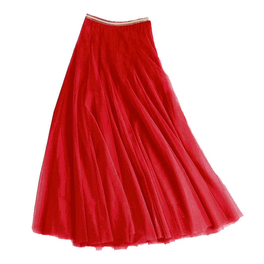 Tulle Layer Skirt Fire Red - Small