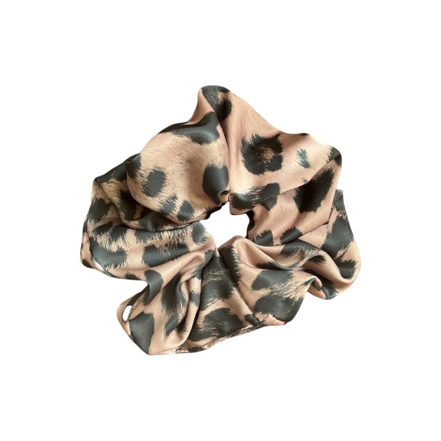 Extra large silky scrunchie in leopard print