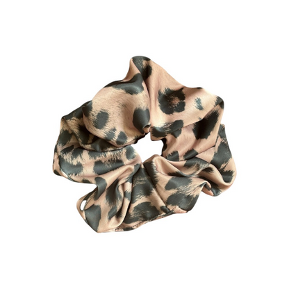 Extra large silky scrunchie in leopard print
