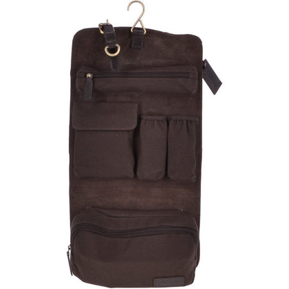Liam Leather Wash Bag - Brown
