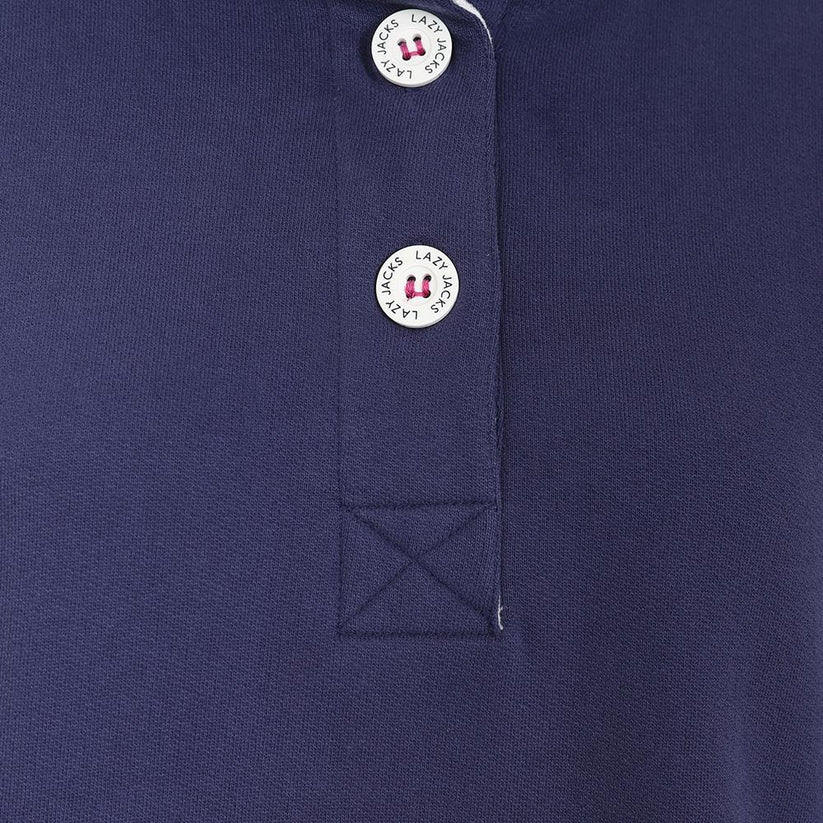 Button Neck Plain Sweatshirt